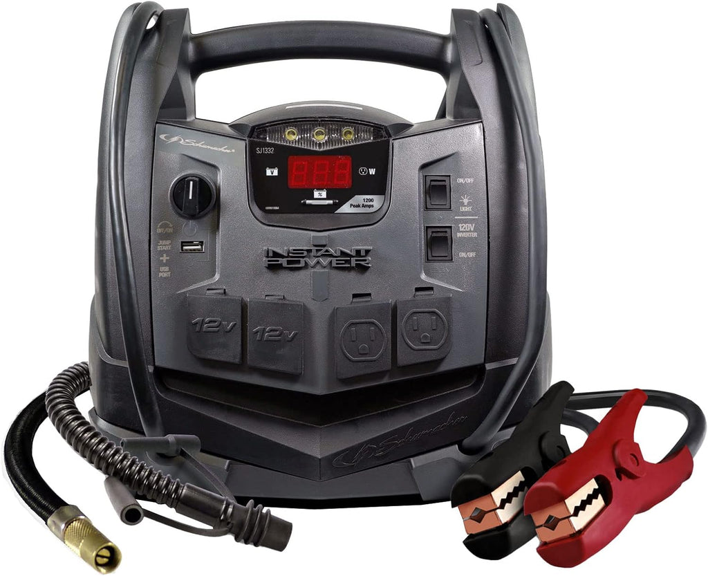 Schumacher 6-in-1 Portable Power Station And Jump Starter, 1200 Peak Amps, 150-PSI - SJ1332