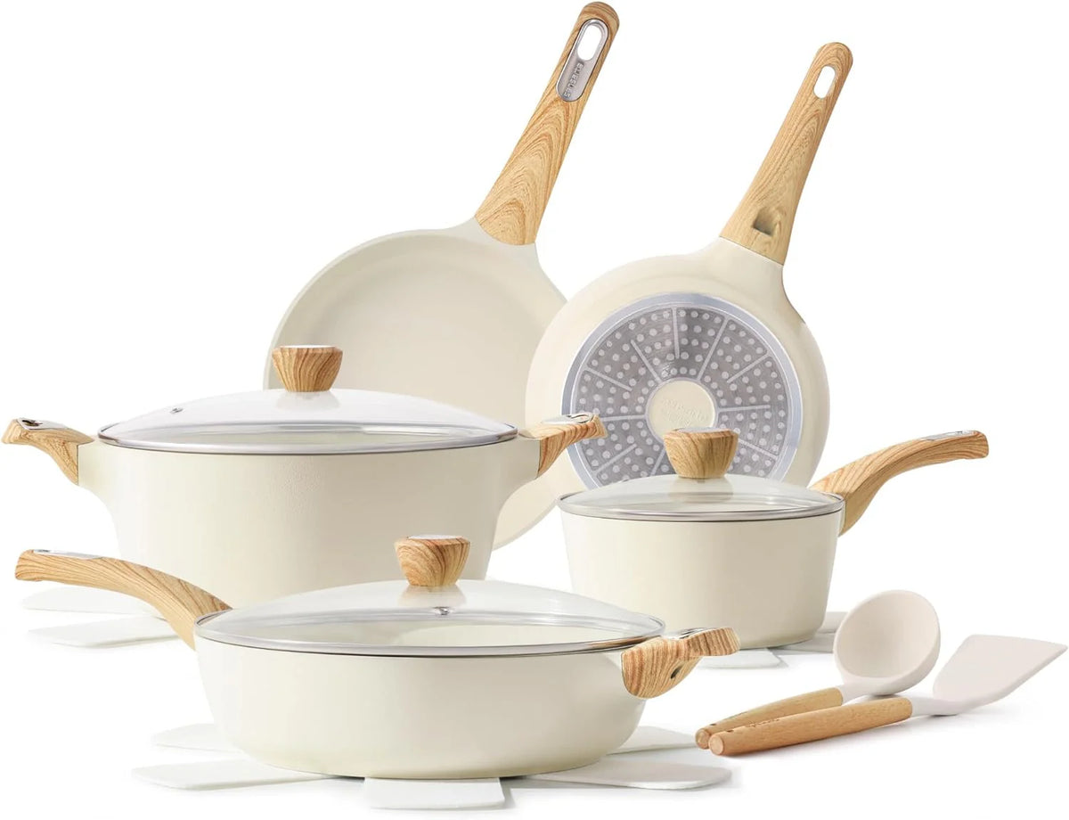 14-Piece Aluminum Ceramic Nonstick Induction Cookware Set