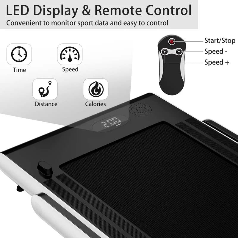 GYMAX 2-in-1 Folding Under Desk Treadmill With Speaker, App And Remote Control - 2.5HP