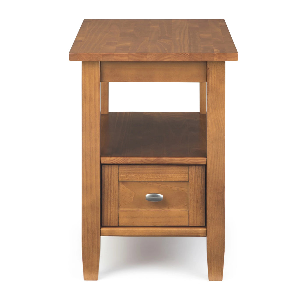 Solid Wood Narrow Side Table, 14 in Wide, 24 in D x 14 in W x 20 in H