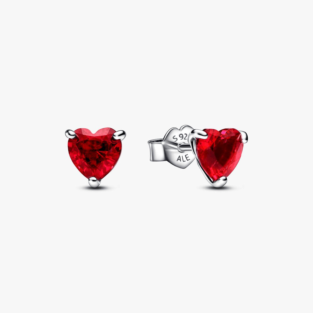 Sparkling Red Heart Ring Set