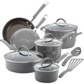 Rachael Ray Cucina Nonstick Cookware Set, 12 Piece, Sea Salt Gray - 16802