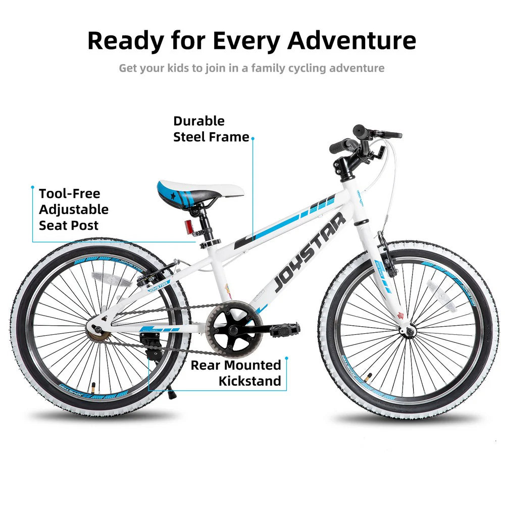 Kids' Single-Speed Mountain Bike, 20-Inch/24-Inch - White Wall Knobby Tires