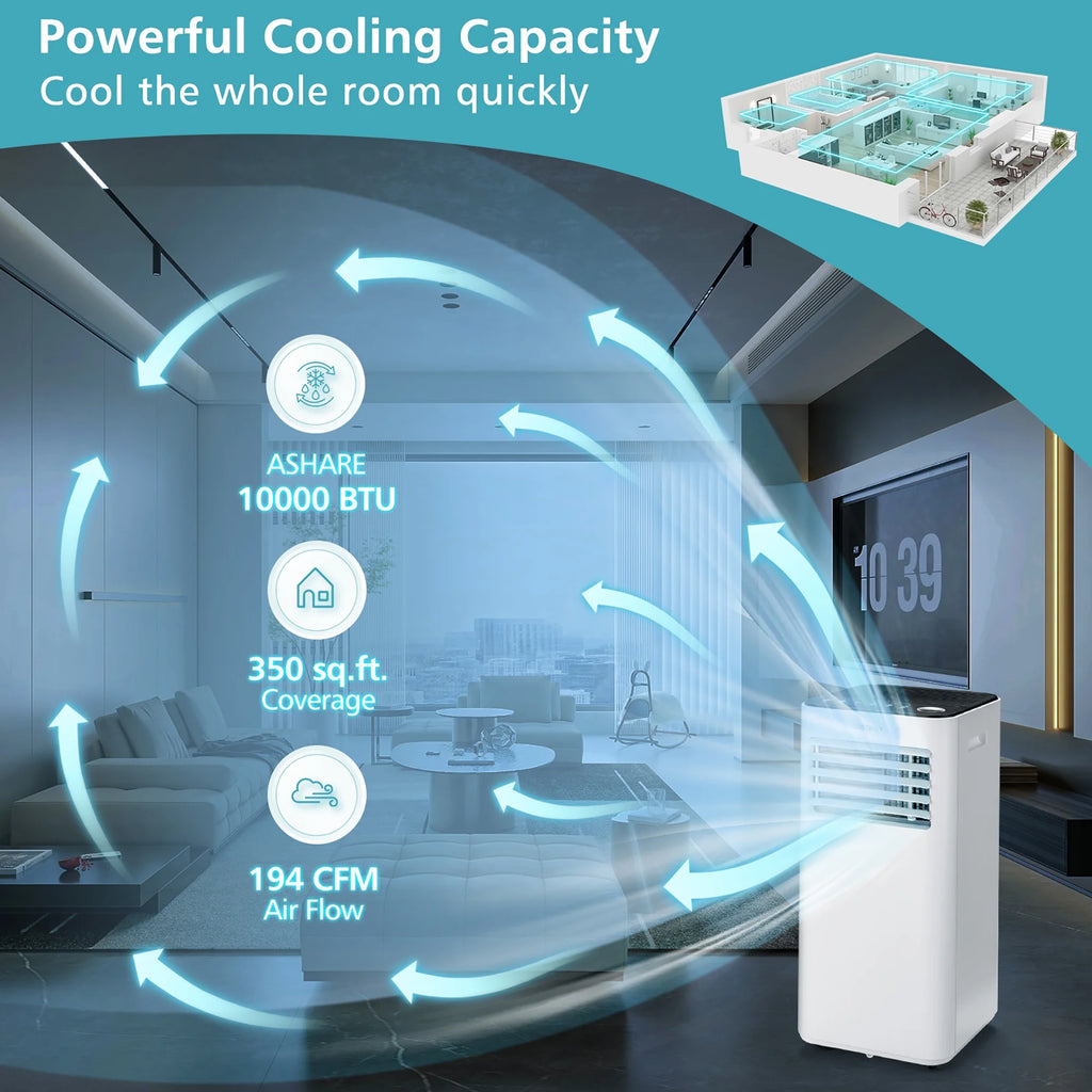 Costway Portable Air Conditioner 10000 BTU 3-in-1 White