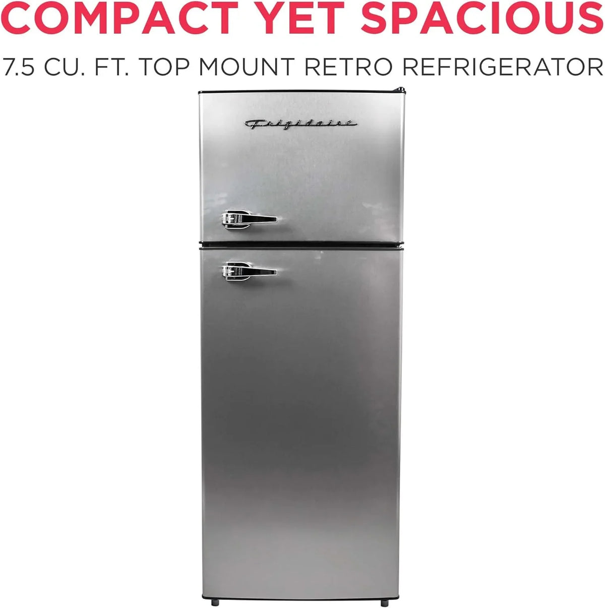 Frigidaire 2-Door Top-Freezer Apartment Size Refrigerator-Freezer Combo, 7.5 Cu Ft, Platinum Series Stainless