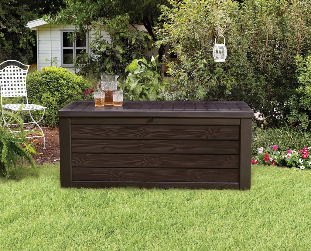Keter Westwood 150 Gallon Resin Deck Box, Brown - 231666