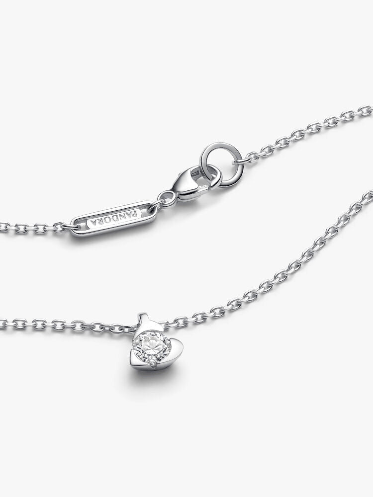 Pandora Talisman Sterling Silver Lab-grown Diamond Heart Pendant Necklace