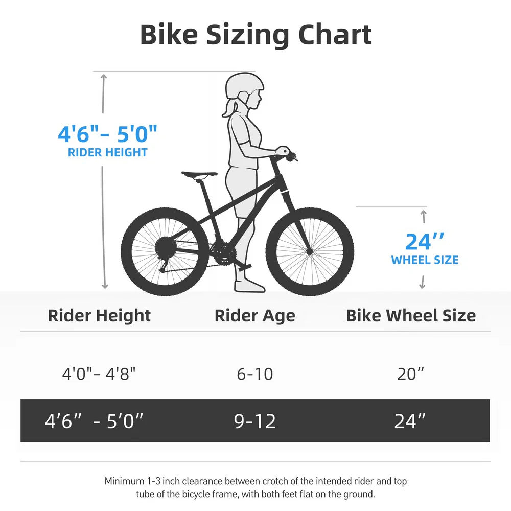 Kids' Single-Speed Mountain Bike, 20-Inch/24-Inch - White Wall Knobby Tires