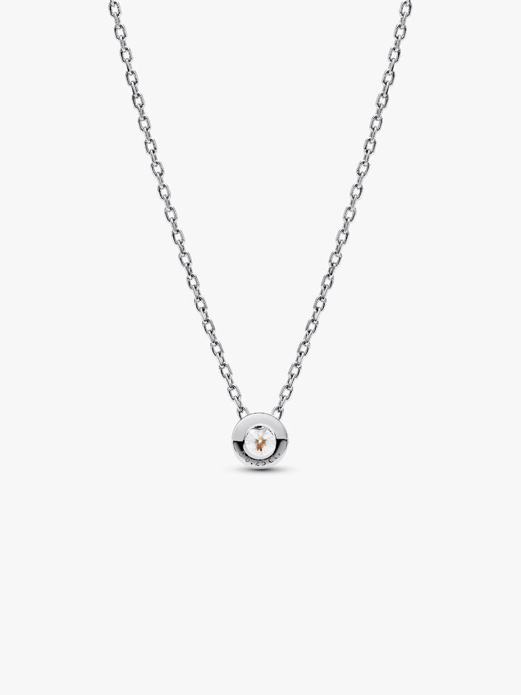Pandora Era Bezel Sterling Silver Lab-grown Diamond Pendant Necklace
