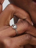 Engravable Heart Halo Ring