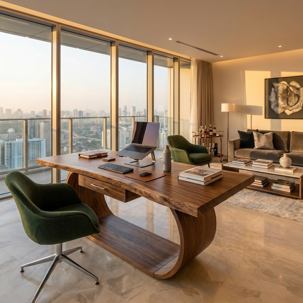 Classic Study Desk With Side Drawers For Bedroom Office