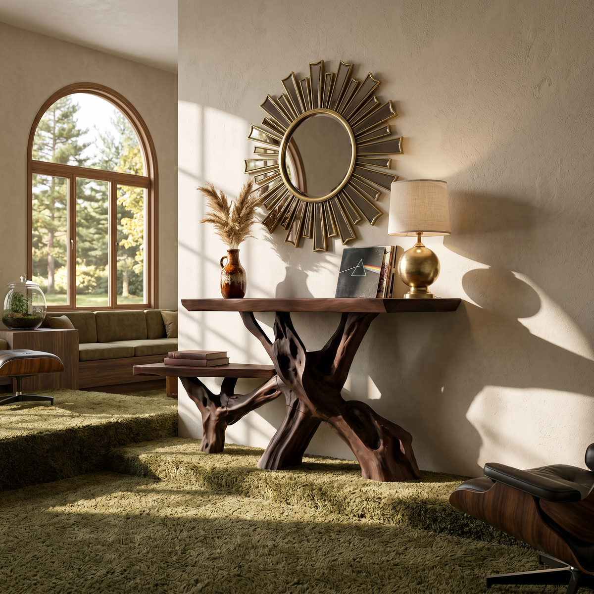 Classic Organic Wood Sofa Table For Living Room Styling