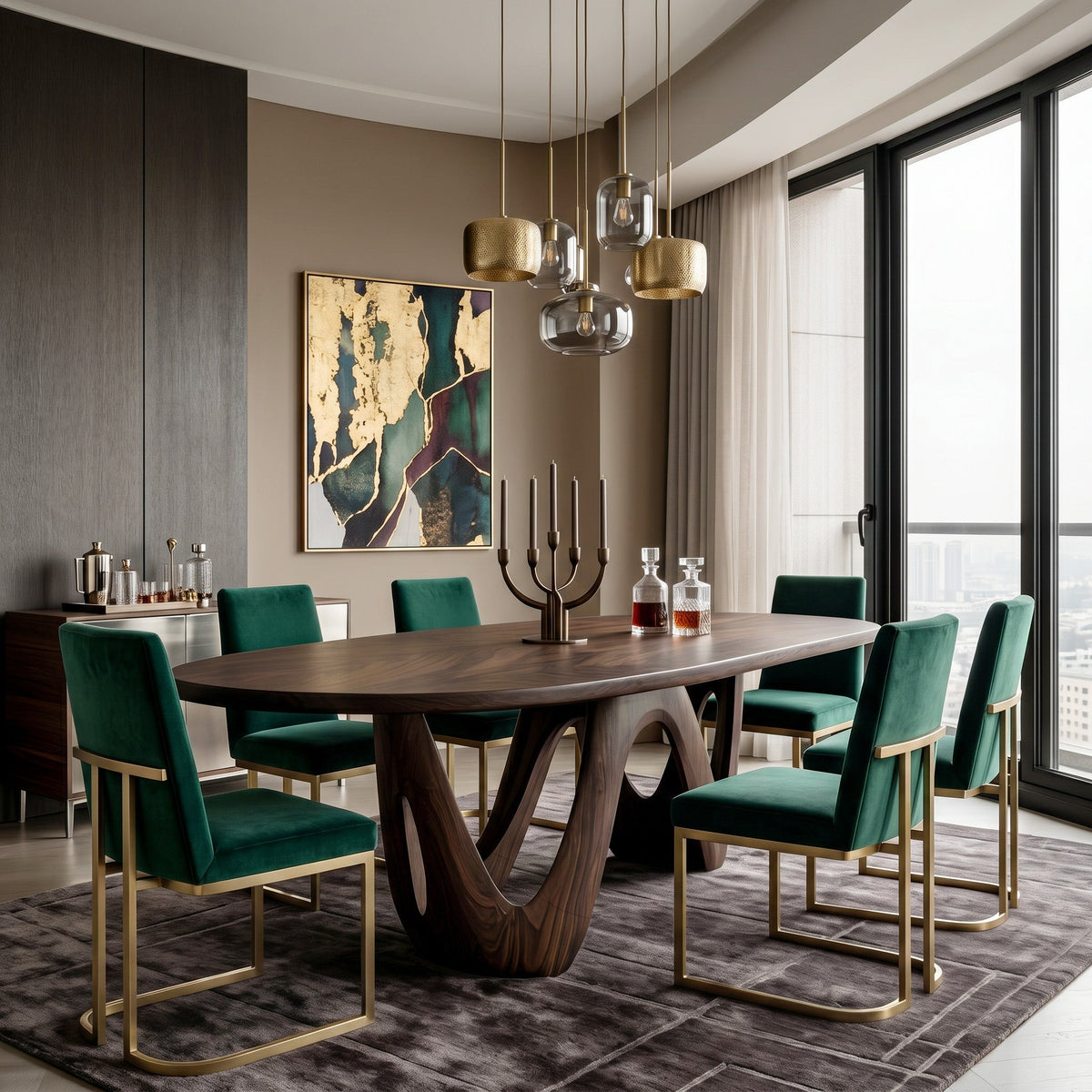 Artistic W-shape Leg Dining Table For Contemporary Dining Room