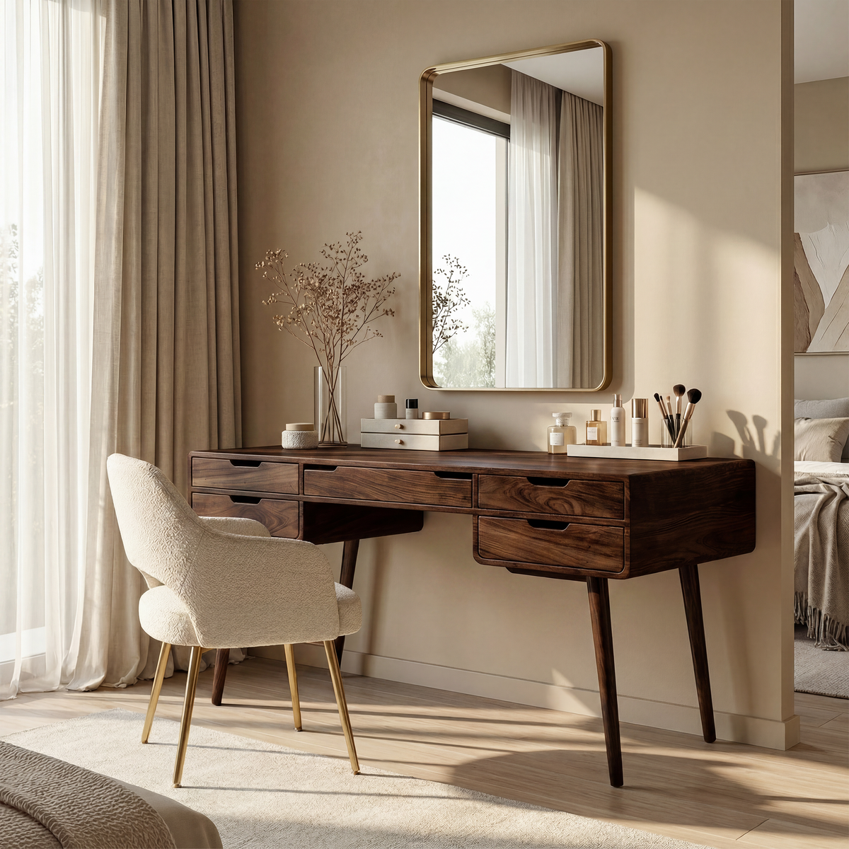 Classic Makeup Vanity Desk Dressing Room Beauty Area Personal Space