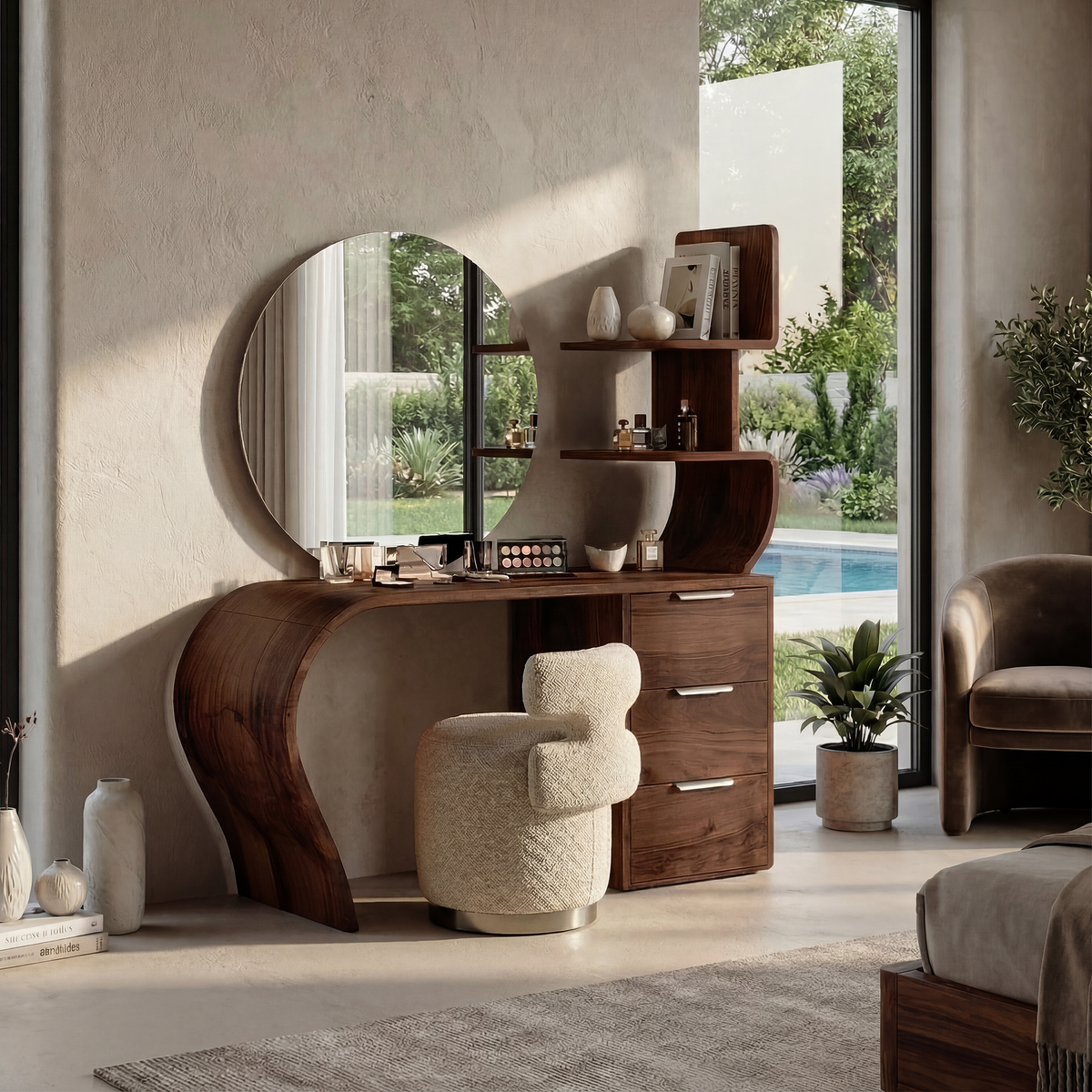 Boho Makeup Vanity Desk Bedroom Dressing Area Beauty Space