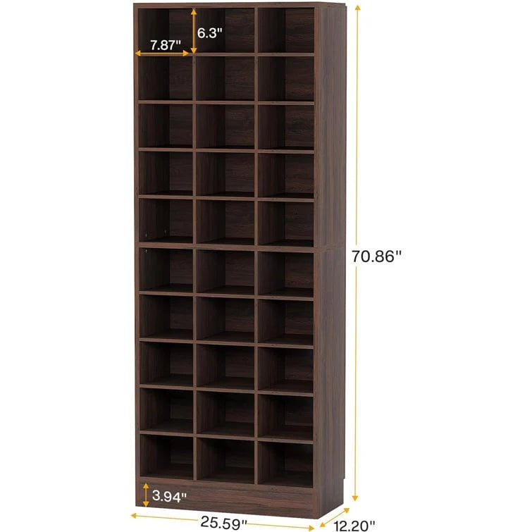10-Tier Tall Shoe Cabinet, 30-Pair White Engineered Wood Shoe Storage Rack
