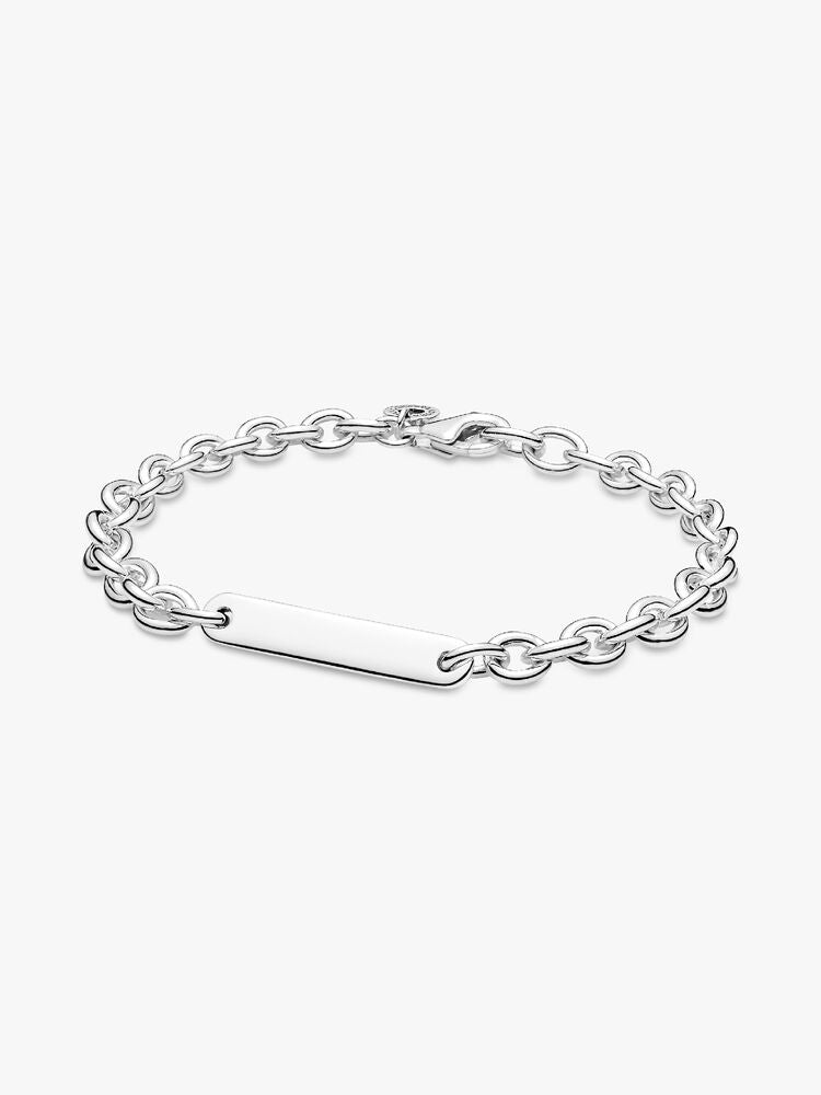 His & Hers Engravable Silver Bracelet Set
