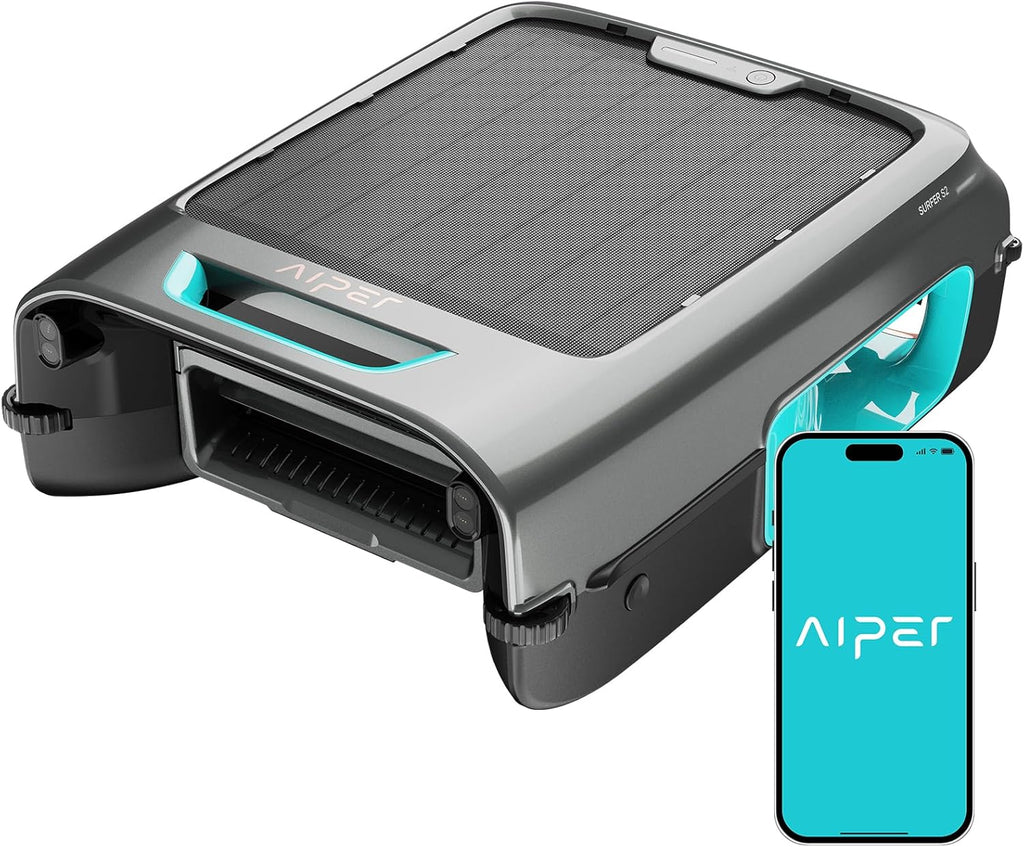 AIPER Solar Pool Skimmer, Gray - Surfer S2