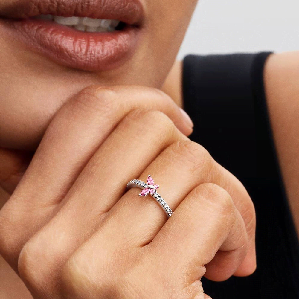 Sparkling Butterfly Ring