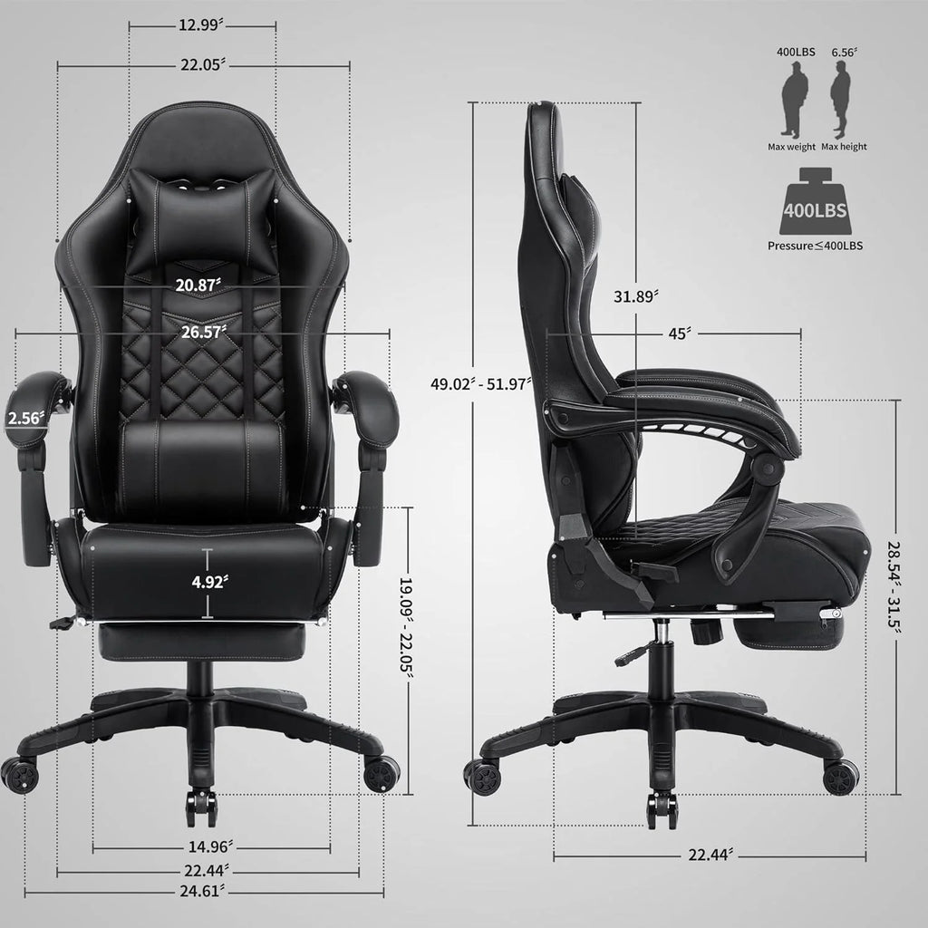 Blue Whale PU Leather Big And Tall Ergonomic Office Gaming Chair, 350 Pounds - B0BTCQ3VVW