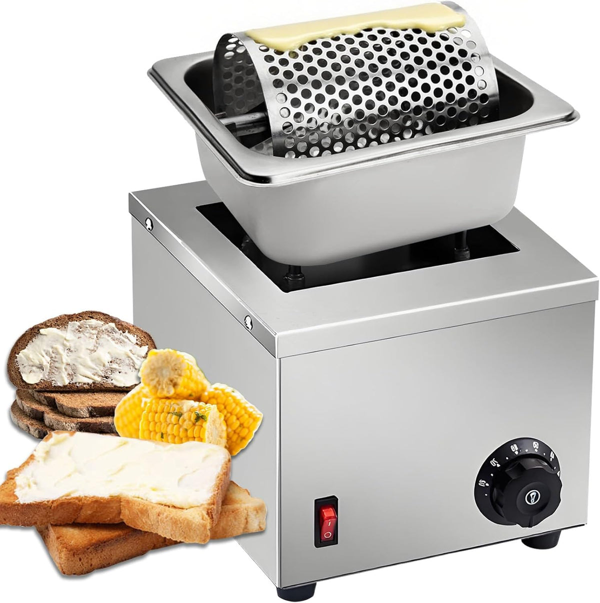 Electric Butter Wheel Warmer - 600W Stainless Steel Butter Roller