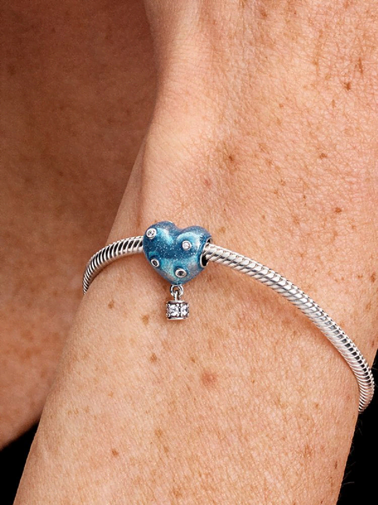 Hot Air Balloon Heart Charm