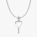 Engravable Heart Key Pendant Necklace