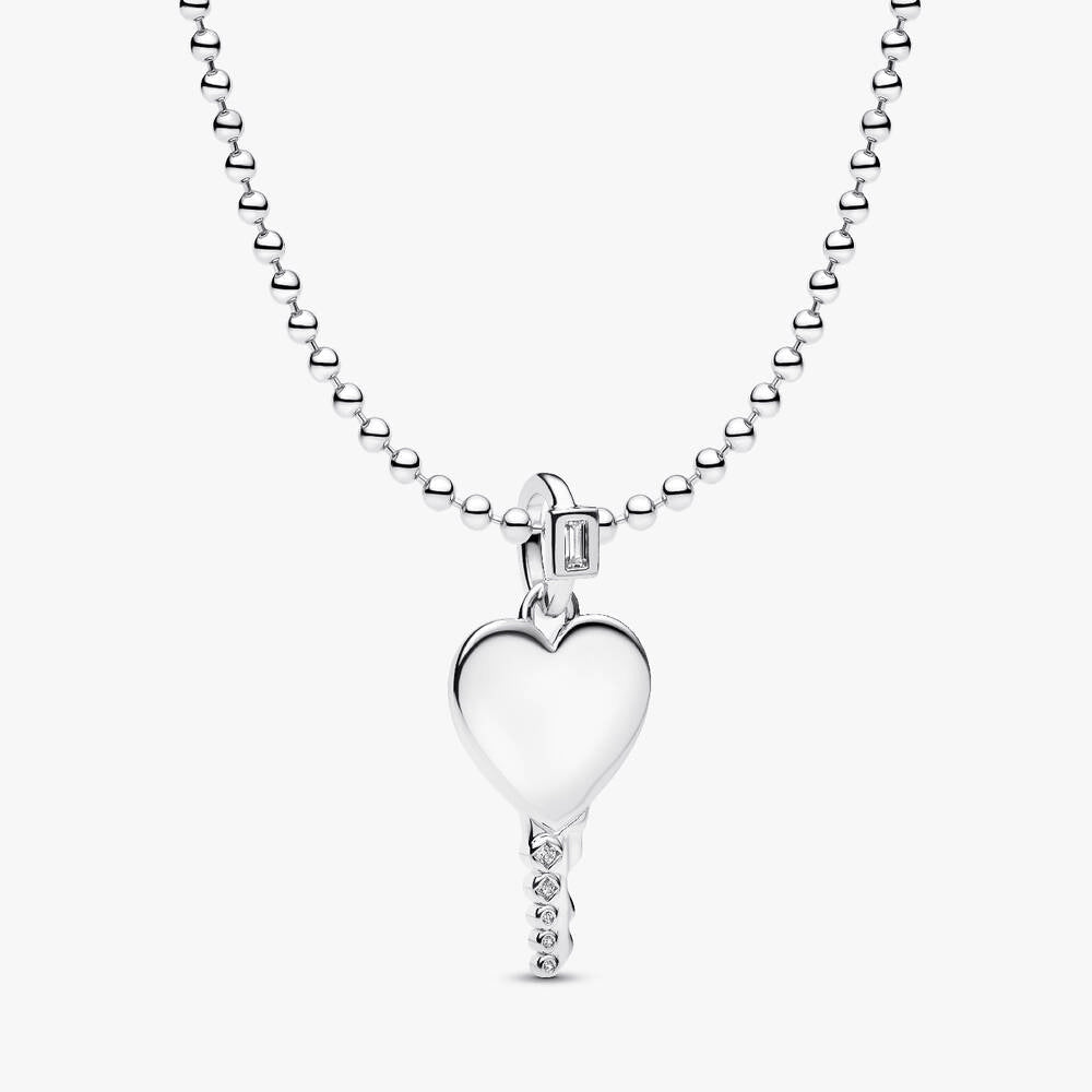 Engravable Heart Key Pendant Necklace