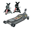 Pittsburg 3 Ton Low Profile Floor Jack And Jack Stands Set With Rapid Pump Quick Lift