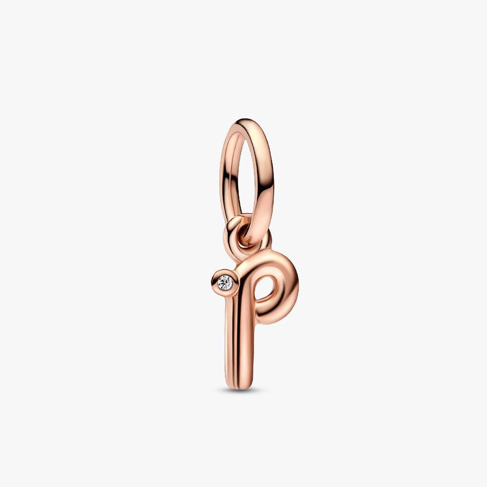 FINAL SALE - Letter P Script Alphabet Dangle Charm