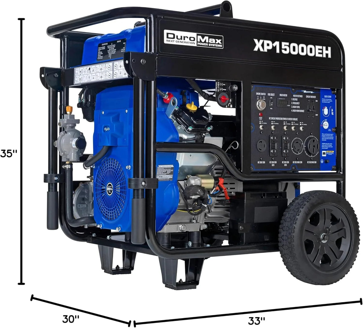 DuroMax 13,000-Watt Dual Fuel Portable Generator, Gasoline/Propane, Electric Start - XP13000EH