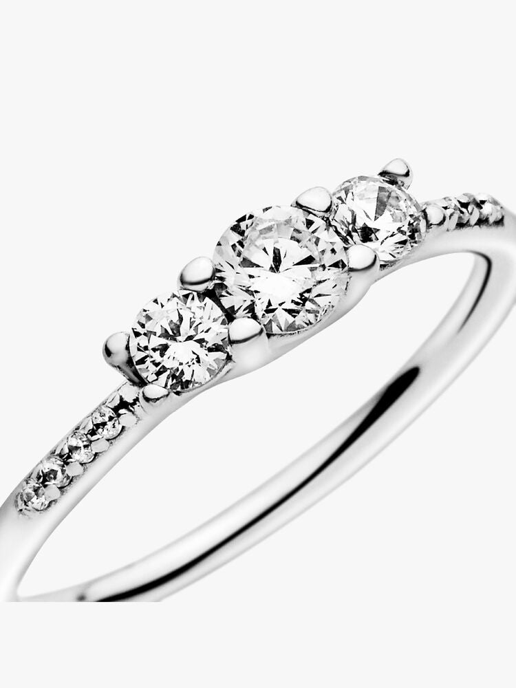 Clear Three-Stone Ring