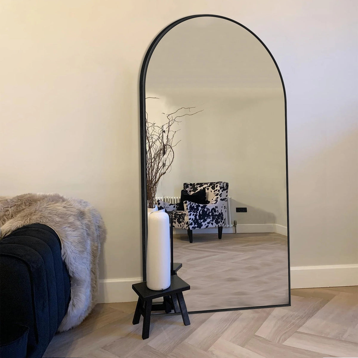 Arched Full Length Floor Mirror With Aluminum Alloy Frame - 65x22, 71x24, 71x28, 71x32