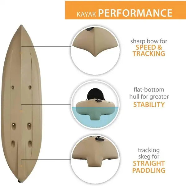 Lifetime Fishing Kayak 10 ft Tan, 2-Pack With Paddles Included - 90806 Tamarack Angler 100