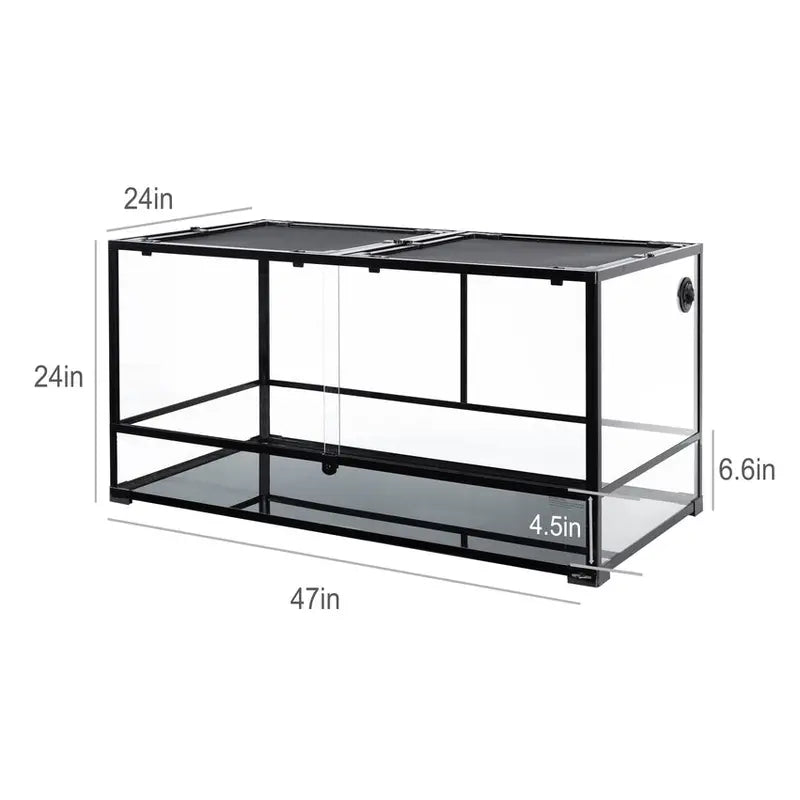 REPTIZOO 120-Gallon Extra-Large Reptile Terrarium, 48 x 24 x 24 in