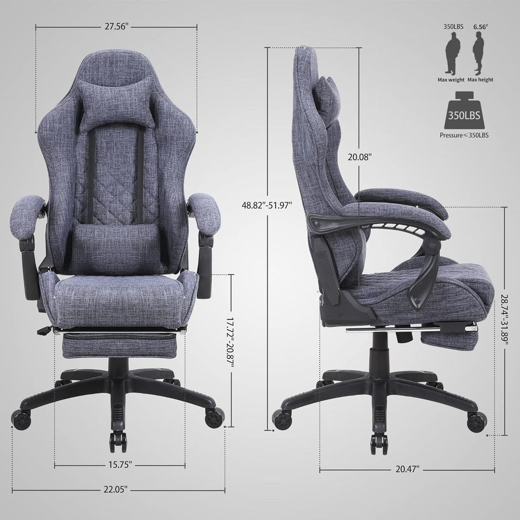 Blue Whale PU Leather Big And Tall Ergonomic Office Gaming Chair, 350 Pounds - B0BTCQ3VVW
