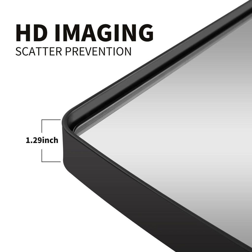 Oblong Metal Wall Mirror, 18 or 24 - Black, Gold, or Silver