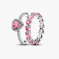 Pink Heart to Hearts Ring Set