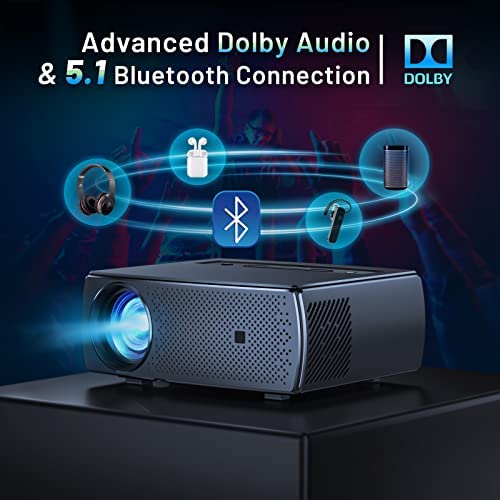 CLOKOWE Portable Projector 9600L Native 1080P 5G WiFi With Dolby Audio - YG661