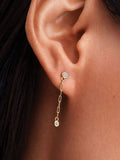 Pandora Era Bezel Lab-Grown Diamond Paperclip Chain Drop Earrings