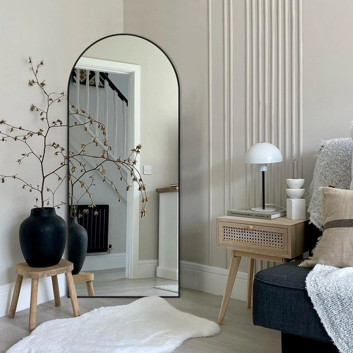 Arched Full Length Floor Mirror With Aluminum Alloy Frame - 65x22, 71x24, 71x28, 71x32