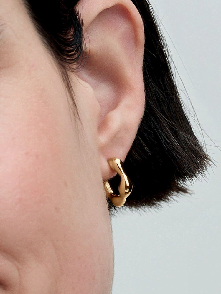 Organically Shaped Open Hoop Earrings