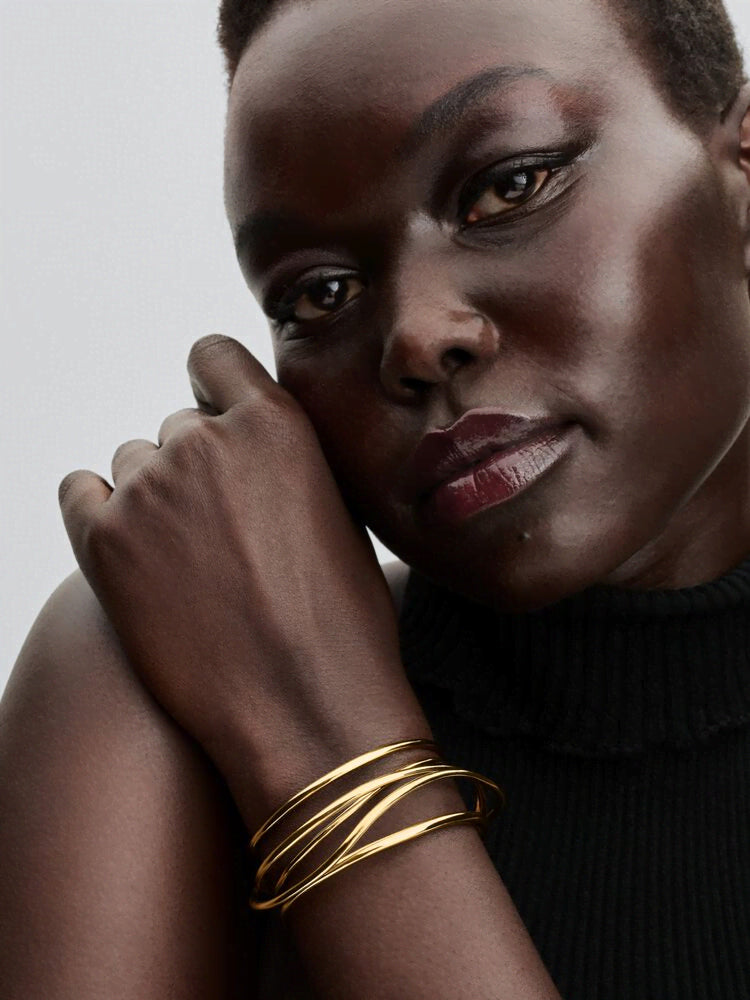 Organically Shaped Wired Open Bangle