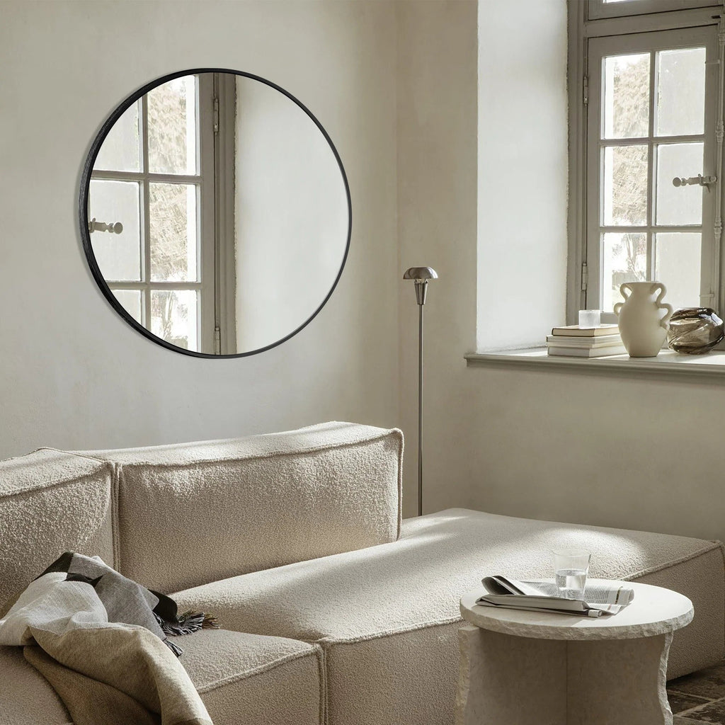 Round Bathroom Vanity Mirror, 24x24 / 36x36, Black, Brushed Gold or Silver