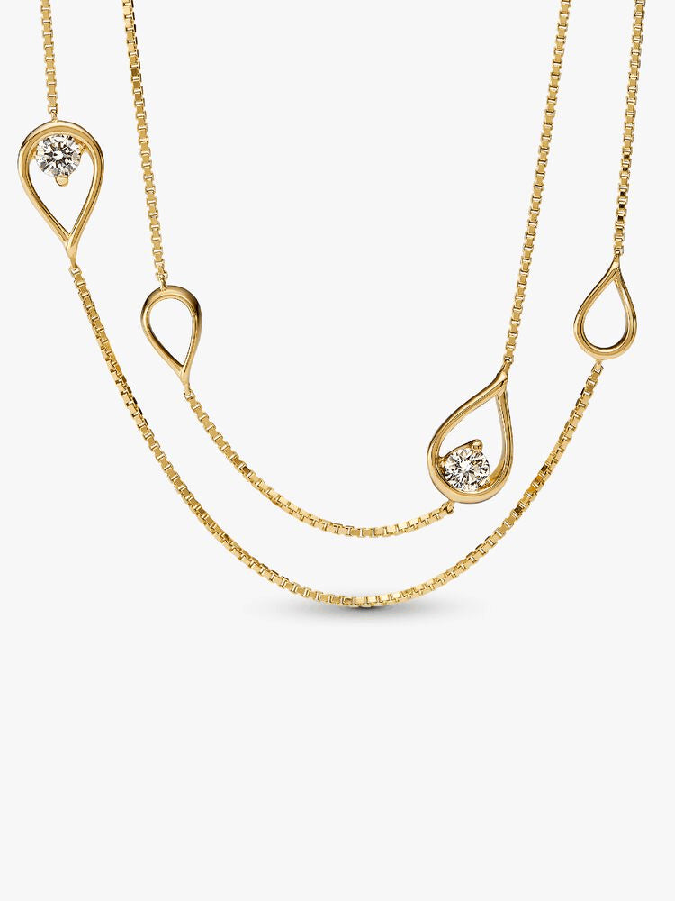 FINAL SALE - Pandora Infinite 14k Gold Lab-grown Diamond Long Pendant Necklace