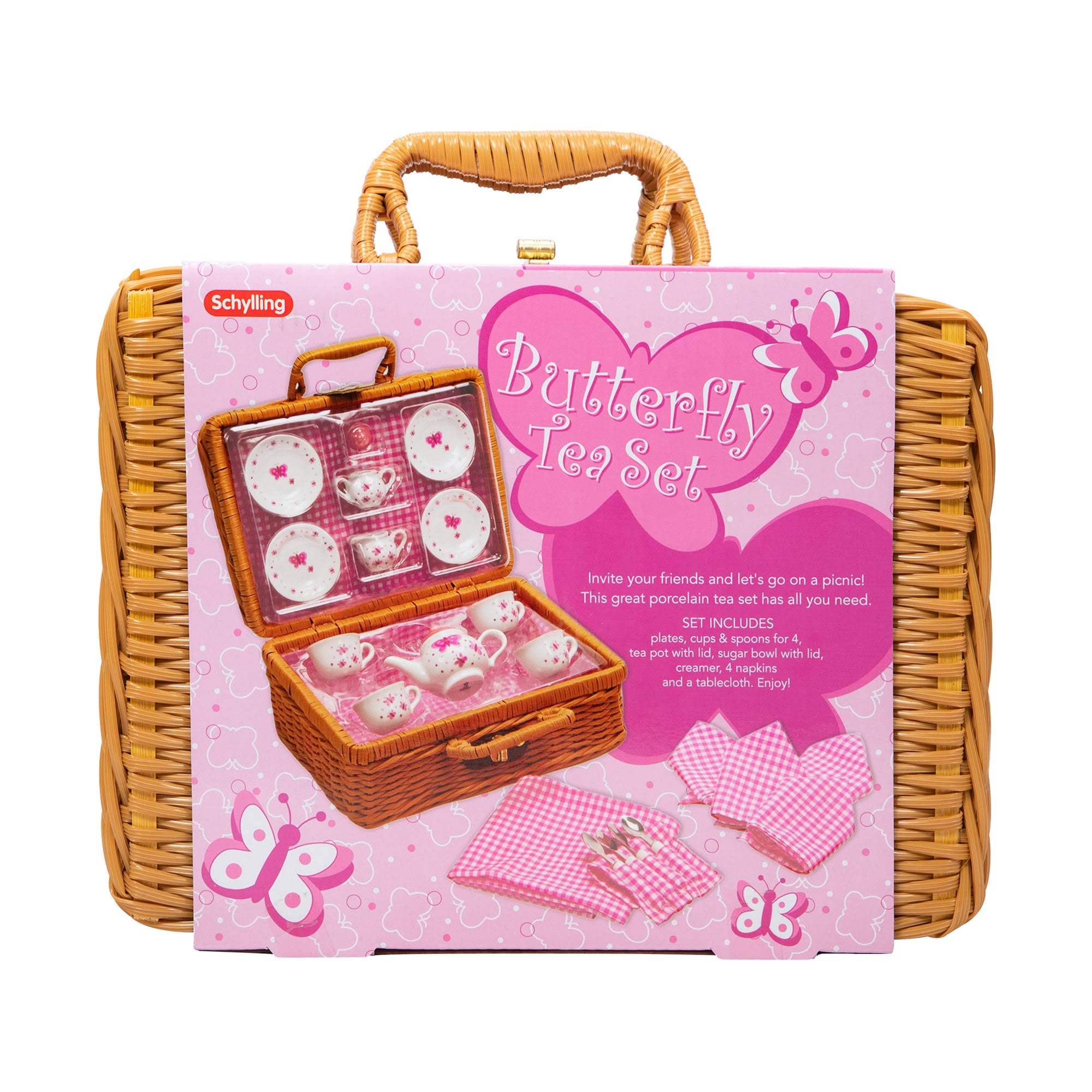 Butterfly Tea Set Basket
