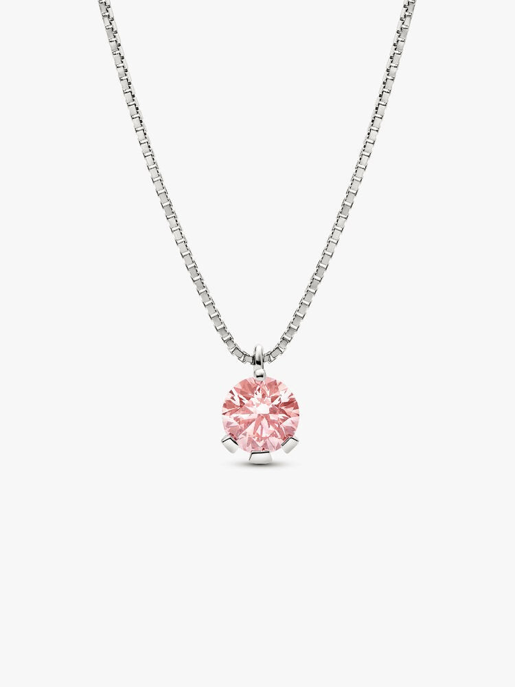 Pandora Nova 14k White Gold Lab-grown Pink Diamond Pendant Necklace