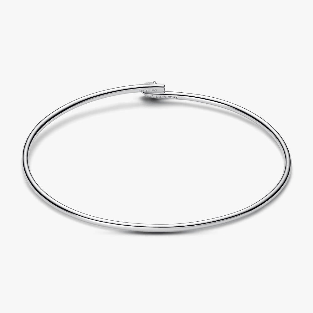 Pandora Nova Sterling Silver Lab-grown Diamond Open Bangle