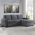 Kendale Sleeper Sofa With Storage Chaise, Gray, 91.73in L x 64.56in W x 37.99in H - Kendale