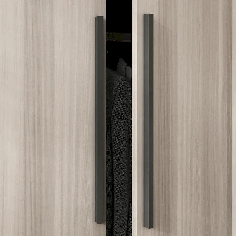 FUFU&GAGA Freestanding Solid Wood Wardrobe Closet With Storage Shelves